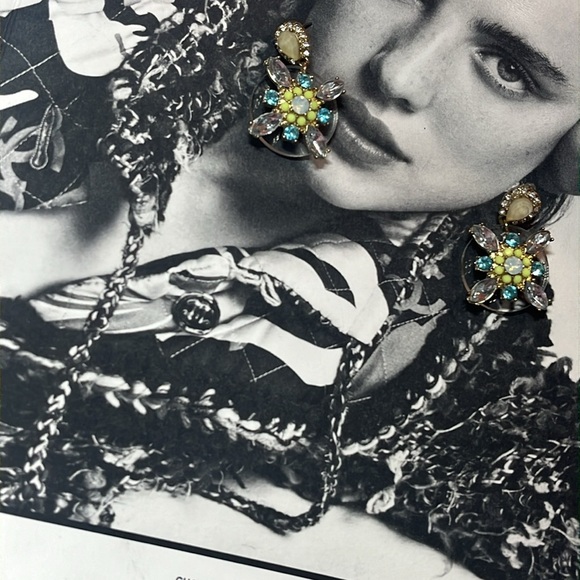 CRYSTAL EARRINGS ROUND DROP COLORFUL STONES - Picture 7 of 7